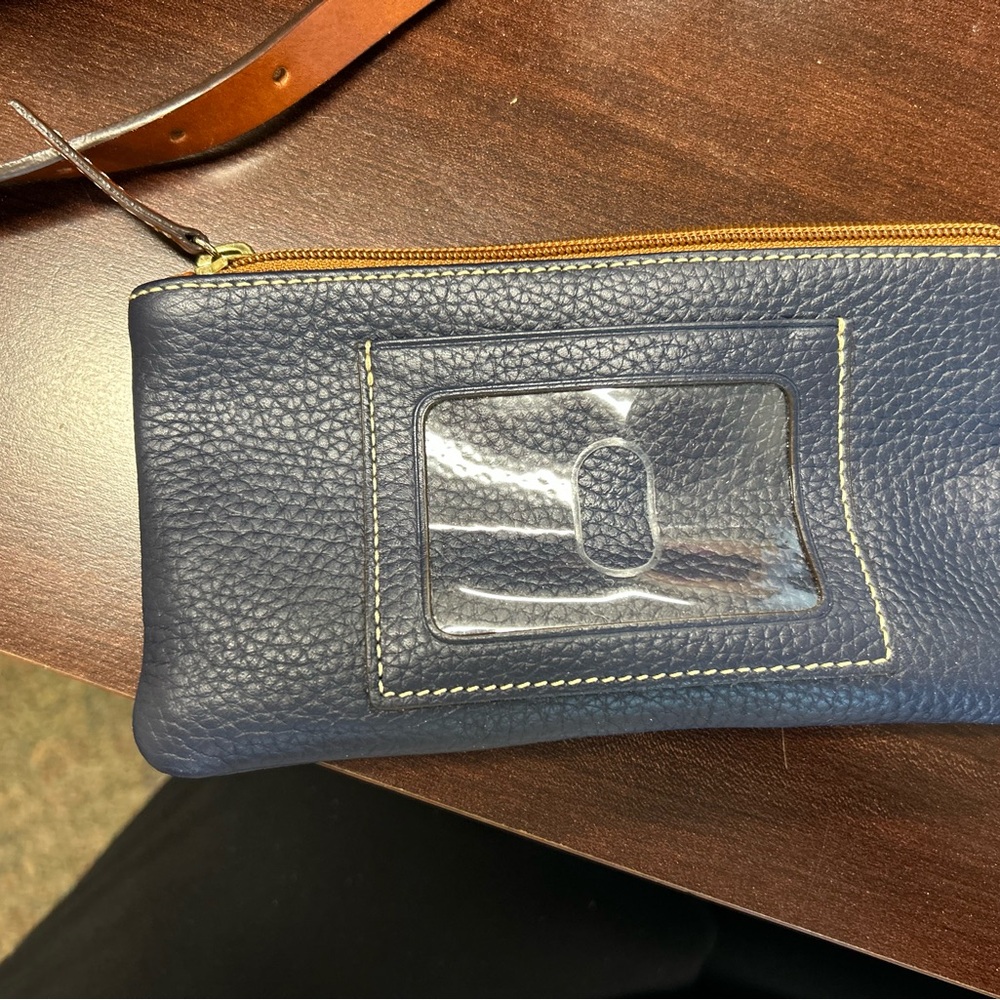 Dooney & Bourke Blue and Tan Satchel with Classic Design - Picture 8 of 10